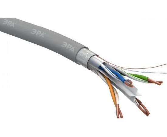 Кабель витая пара ЭРА U-4-PVC-6 U/UTP 4x2x23 AWG Cat 6 CU PVC 305 метров, Б0053023 