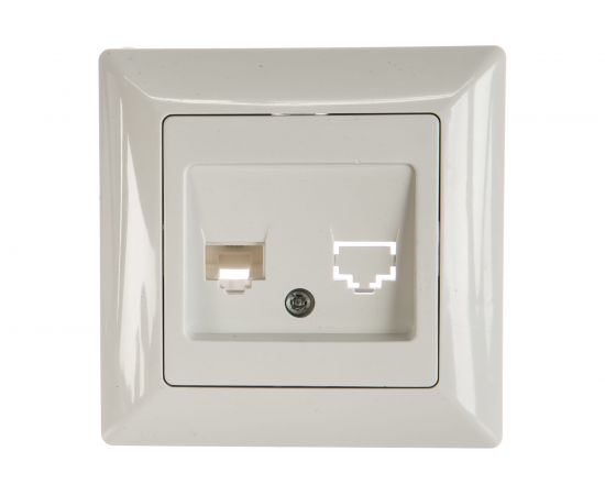 Телефонная розетка Intro 430201 RJ11, СУ, Solo, белый Б0043375 