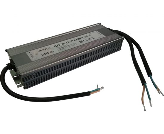 Блок питания Apeyron 24В, 250Вт, IP67, 175-265В, 10,4А, алюминий, серебро / 03-115 