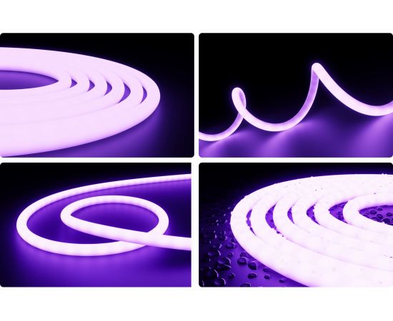 Светодиодная лента Apeyron для бани и сауны 5м, 24В, 14,4Вт/м, smd2835, 120д/м, IP68, фиолетовый/00-329 – изображение 11