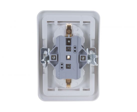 Двойная розетка IN HOME с заземлением, со шторками CLASSICO белая 2128x 4690612000985 – изображение 2