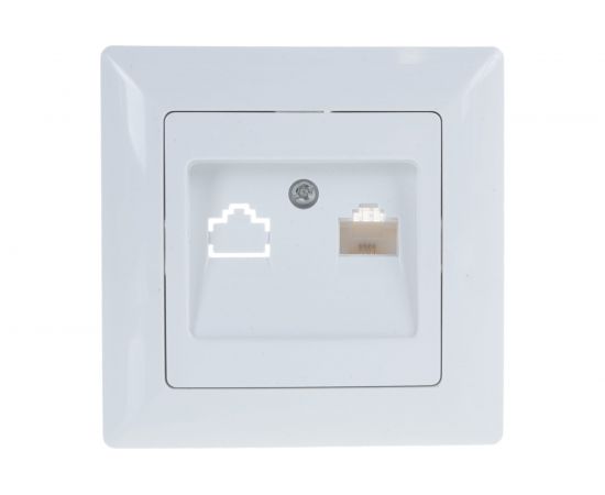 Телефонная розетка Intro 430201 RJ11, СУ, Solo, белый Б0043375 – изображение 2