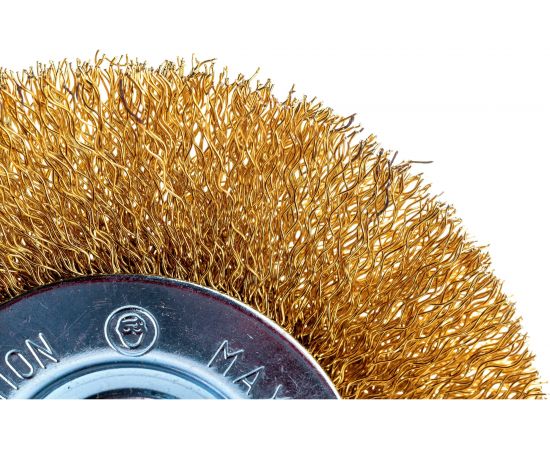 Щетка плоская латунированная для УШМ (100 мм; М14) MATRIX 74650 – изображение 3