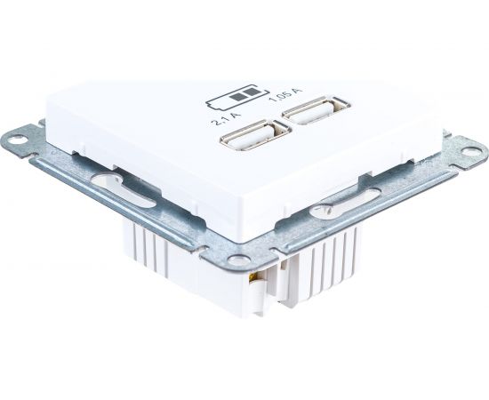 Розетка Schneider Electric AtlasDesign Белый USB 2-ая, 5В, 2,1 А ATN000133 – изображение 3