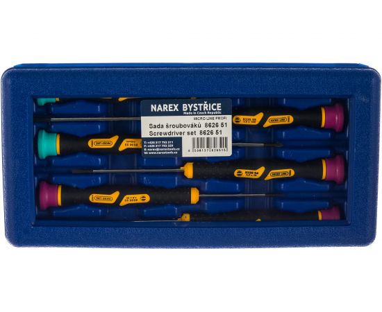 Набор часовых отверток РН+ШЛИЦ, 6шт NAREX Micro Line Profi 862651 – изображение 3