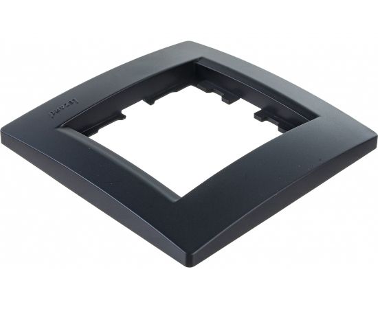 Одноместная горизонтальная рамка Lezard KARINA, без вставок, чёрный бархат 707-4200-146 – изображение 3