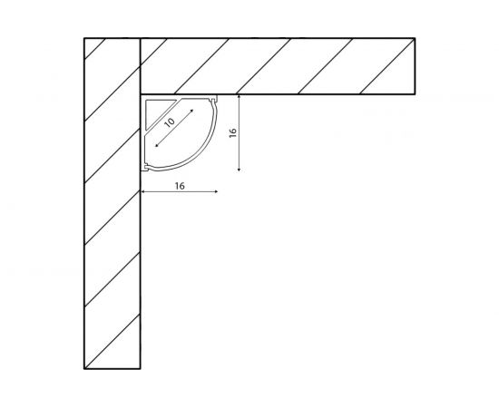 Угловой профиль для однорядной ленты SWG комплект, с экраном, BEST, 1616, 2м 00-00000086 – изображение 4