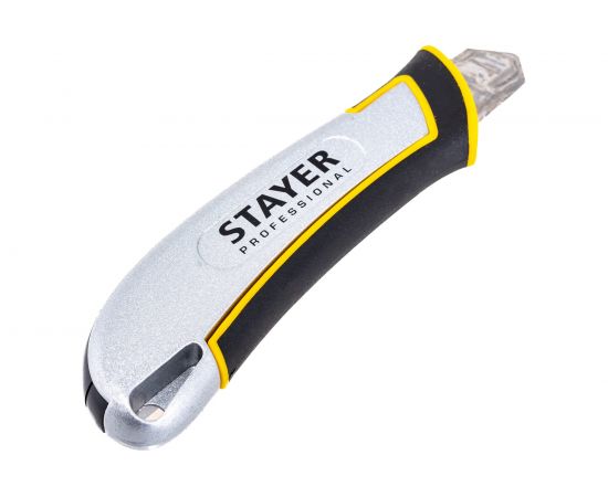 Металлический нож с автостопом Stayer KSM-18A сегментированные лезвия 18 мм 09143_z01 – изображение 5