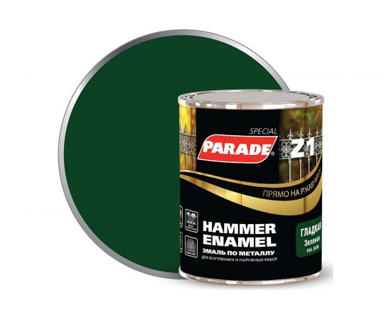 Эмаль по металлу PARADE Z1 гладкая RAL 6005 зеленый 0,75 л Лк-00006330 