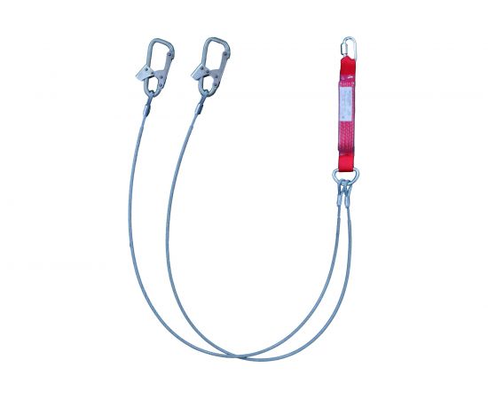 Двойной строп из металлического троса с амортизатором ПРОГРЕСС СЕФЕТИ Строп аБд+Кс 