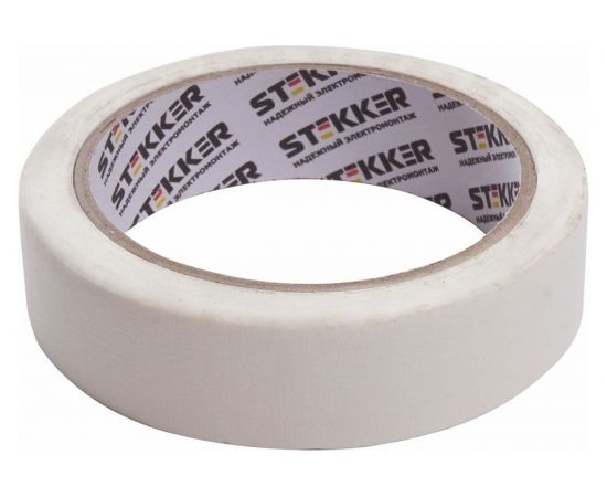 Малярная лента STEKKER 24 мм, длина 40 м, на бумажной основе, белая NTP7-24-40 39154 