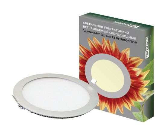 Панель светодиодная TDM Даунлайт СВО хром 12 Вт SQ0329-0013 