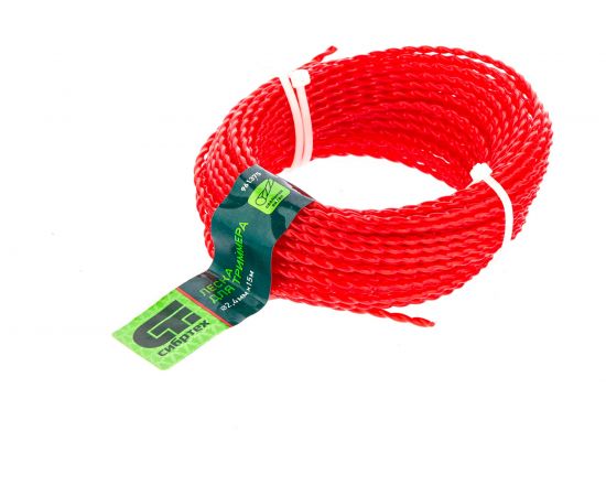 Леска для триммера овальная витая (2.4 мм, 15 м) СИБРТЕХ 961375 