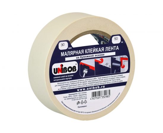 Малярная клейкая лента UNIBOB 30 мм х 50 м 214970 