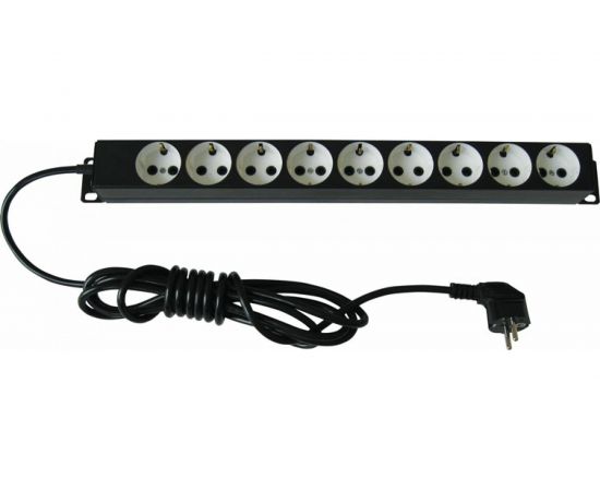 Блок силовых розеток ЦМО 19 со шнуром 2 м, без выключателя, 9 розеток БР-9П-Ш-9005 – изображение 2
