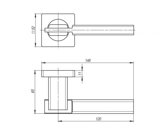 Раздельная ручка ARMADILLO TRINITY SQ005-21SN/CP-3 матовый никель/хром 20387 – изображение 2