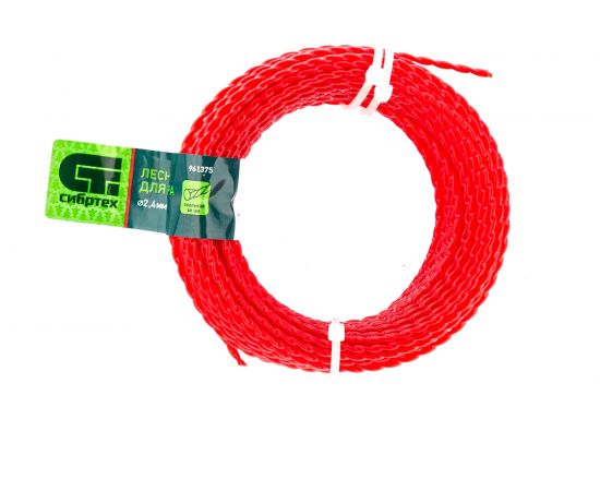 Леска для триммера овальная витая (2.4 мм, 15 м) СИБРТЕХ 961375 – изображение 3