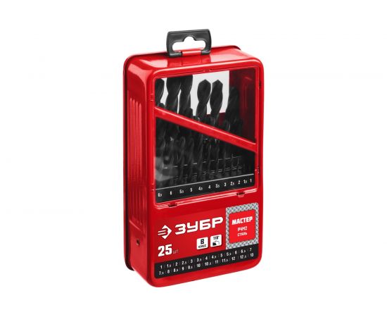 Набор сверл по металлу 1-13 мм МАСТЕР, 25 шт. Зубр 29605-H25 – изображение 3
