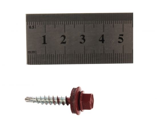 Кровельный саморез Kenner 4,8х29 RAL3011 красно-коричневый 300шт ск293011ф – изображение 4