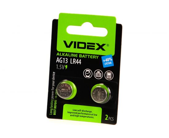 Щелочная/алкалиновая батарейка VIDEX AG13/357/LR44 2 штуки на блистере VID-AG13-2BC 