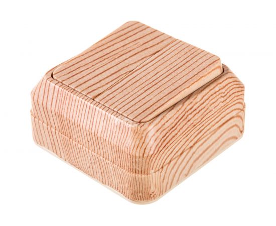 2-клавишный выключатель АБК-СИЛА 10А "АЛЬТАИР" сосна 5400203 