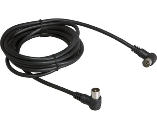 Шнур REXANT ТВ гнездо - ТВ штекер, угловой, длина 1,5 метра, черный 18-0012 