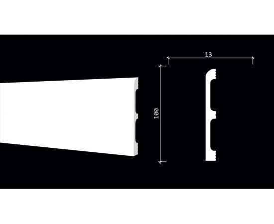 Напольный плинтус Decor-Dizayn ударопрочный влагостойкий под покраску 100Х13Х2000 мм DD707 – изображение 2