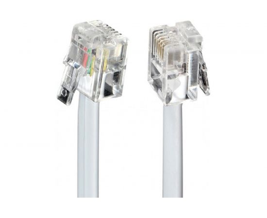 Кабель Cablexpert телефонный аппарат-розетка, 3 м, белый TC6P4C-3M – изображение 2