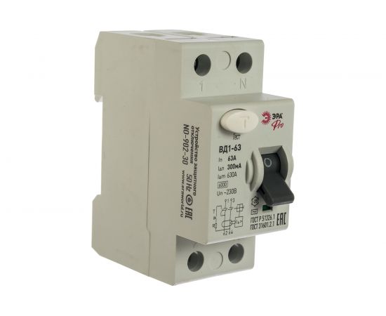УЗО ЭРА NO-902-30 ВД1-63 1P+N 63А 300мА Б0031877 – изображение 2