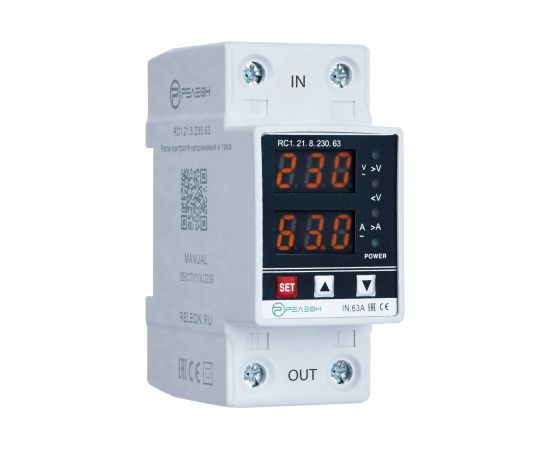 Реле контроля напряжения и тока Релеон, 230В AC; 63А, RC121823063 – изображение 2