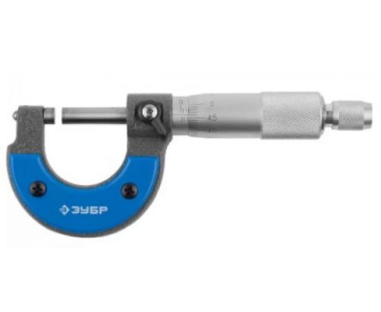 Микрометр ЗУБР Профессионал гладкий механический, МК 25, диапазон 0-25мм 34480-25_z02 – изображение 2