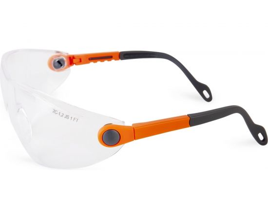 Защитные очки открытого типа Jeta Safety с регулировкой дужек, прозрачные линзы из поликарбоната, JSG311-C – изображение 3