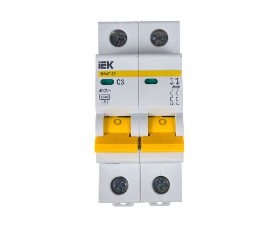 Автоматический выключатель IEK ВА47-29 2п, 3А, С, 4.5кА, MVA20-2-003-C – изображение 3