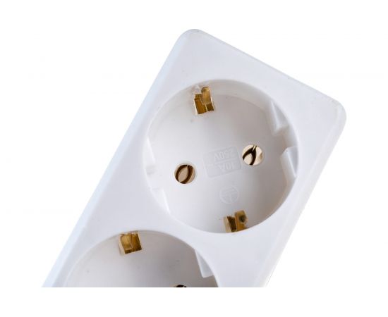 Сетевой фильтр ExeGate SP-5-3W 5 евро с заземлением, 3м, выключатель с подсветкой, белый 221187 – изображение 3