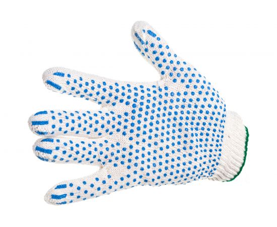 Перчатки АНТЕЙ ПЛЮС Эконом, ПВХ-точка, 10 класс вязки, 100 текс 38-40г, белые, 250 пар, 003 – изображение 3