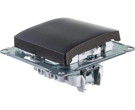 1-клавишный механизм выключателя Schneider Electric скрытой проводки Glossa 10А IP20 1 10AX графит GSL001311 – изображение 3