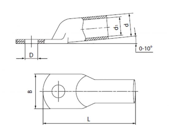 Луженый наконечник ТМЛ 50-10-11 КВТ 40890 – изображение 4