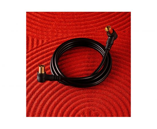 Шнур REXANT ТВ гнездо - ТВ штекер, угловой, длина 1,5 метра, черный 18-0012 – изображение 4