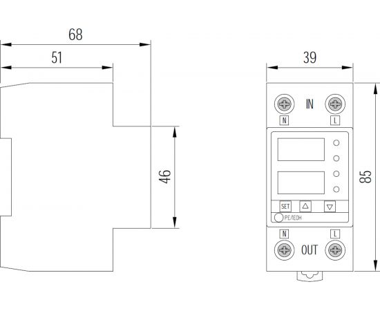 Реле контроля напряжения и тока Релеон, 230В AC; 63А, RC121823063 – изображение 5