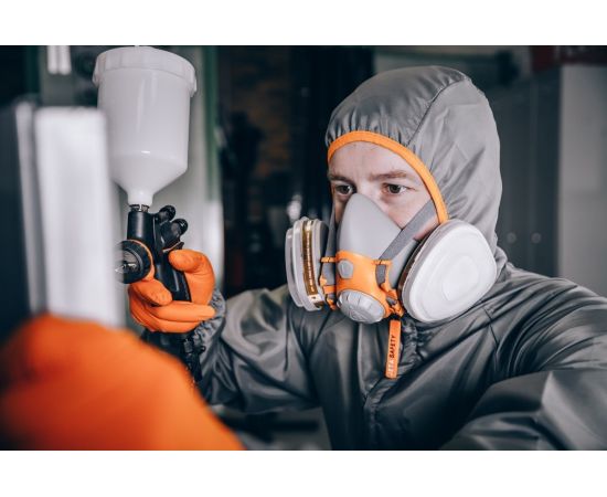 Нескользящие одноразовые нитриловые перчатки Jeta Safety JSN NATRIX, оранжевые, размер XXL, JSN 50 NATRIXOR11/XXL – изображение 6