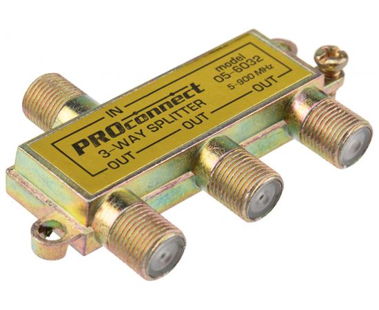 Делитель ТВ PROconnect на 3 выхода F разъём 5-900 МГц 05-6032 