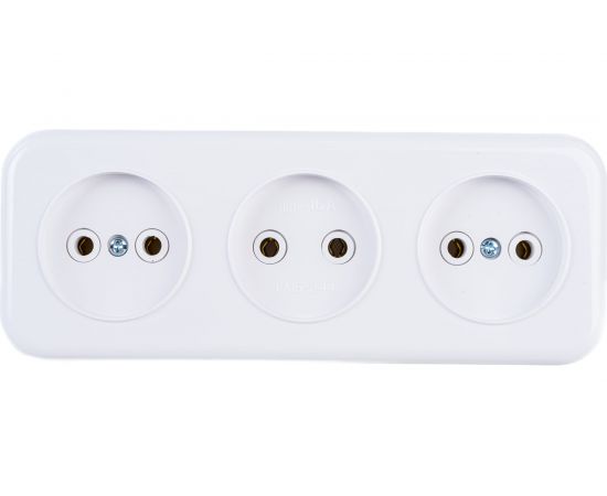 Розетка Bylectrica 3-местная ОУ серия Прочие изделия, белый, РА16-244 