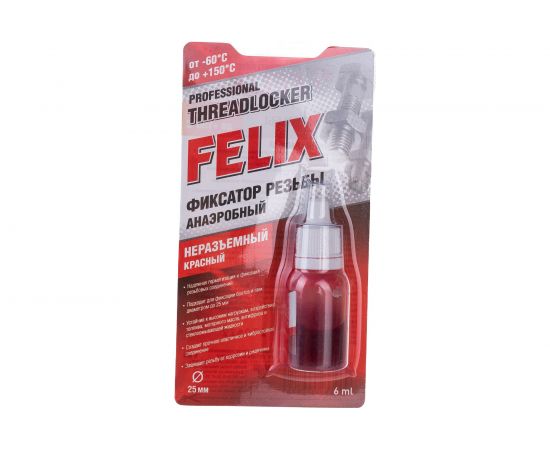 Фиксатор резьбы FELIX (красный; неразъемный; 6 мл) 411040115 