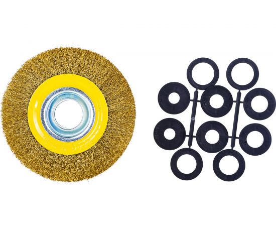 Щетка крацовка дисковая с комплектом переходников (150 мм; 32 мм) Biber 70979 тов-076224 