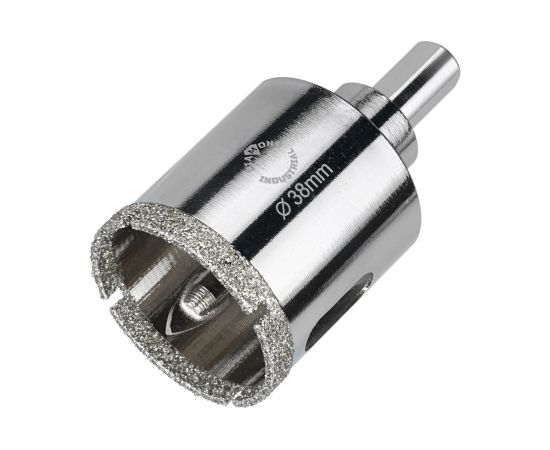 Коронка алмазная по керамограниту и керамике с центрирующим сверлом 38 мм Diamond Industrial DIDCSC038 