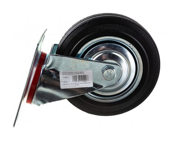 Поворотное колесо на площадке Brante 160 мм черная резина 10499 