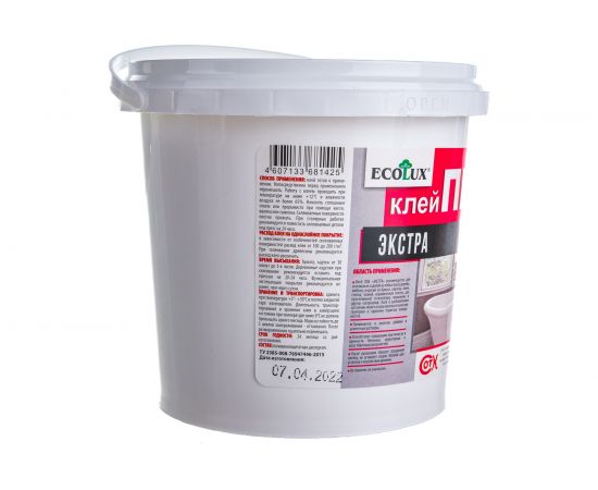 Экстра влагостойкий клей ПВА ECOLUX D3 1 кг 4607133681425 – изображение 2