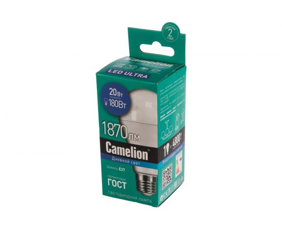 Электрическая светодиодная лампа Camelion LED20-A65/865/E27 20 Вт 220 В 13166 – изображение 2