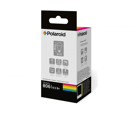 Светодиодная лампа Polaroid 220V A60 9,5W 3000K E27 806lm PL-A609273 – изображение 2