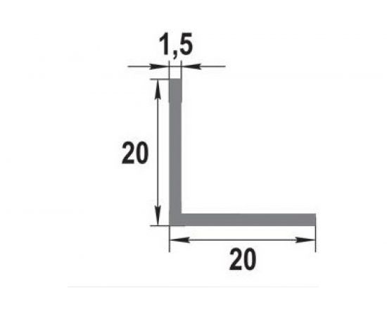 Декоративный угловой профиль ЛУКА алюминиевый 20х20 мм, 2.7 м, белый, 5 шт. уп. УТ000020795 – изображение 2